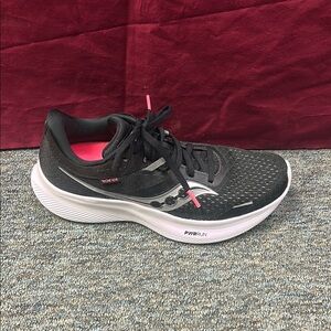 Saucony Pink and Black Athletic Shoes with Breathable Mesh